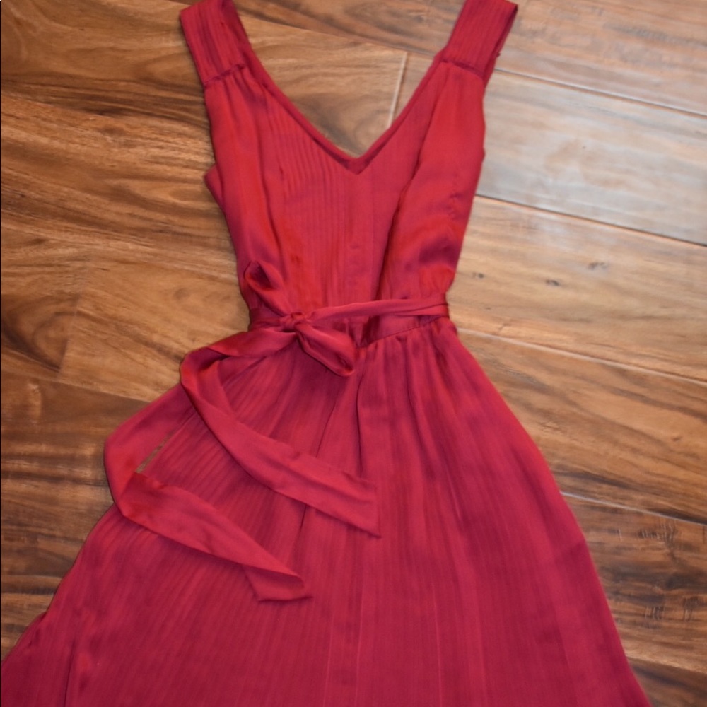 White House Black Market Red Pleated Dress